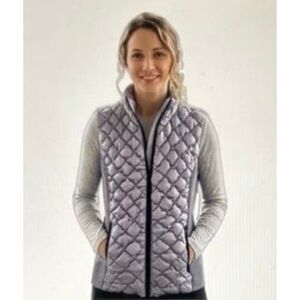 NWOT Marc New York Andrew Marc Women's Quilted Puffer Vest Silver Gray Medium